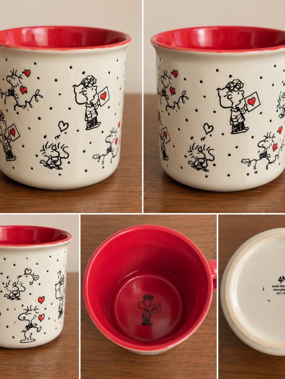 Peanuts Snoopy Charlie Brown Woodstock Valentine Hearts Ceramic MugAdorable